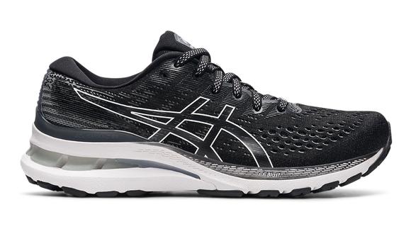 Women's Asics Gel-Kayano 28, Black/White, 9 B Medium