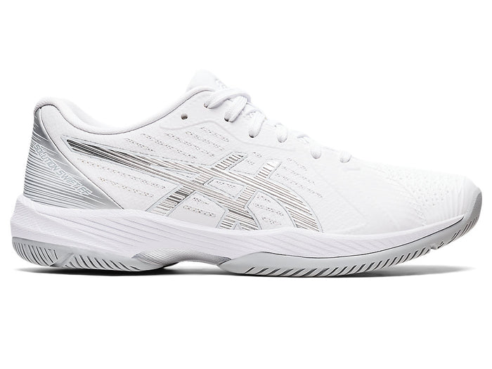 Women's Asics Solution Swift FlyteFoam, White/Pure Silver, 8.5 B Medium