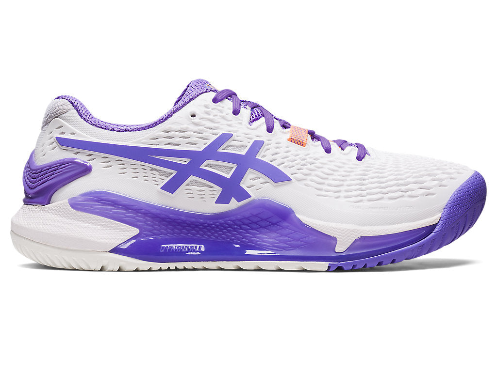 Women's Asics Gel-Resolution 9, White/Amethyst, 9.5 B Medium