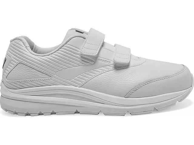 Women's Brooks Addiction Walker V-Strap 2, White/White, 9 D Wide