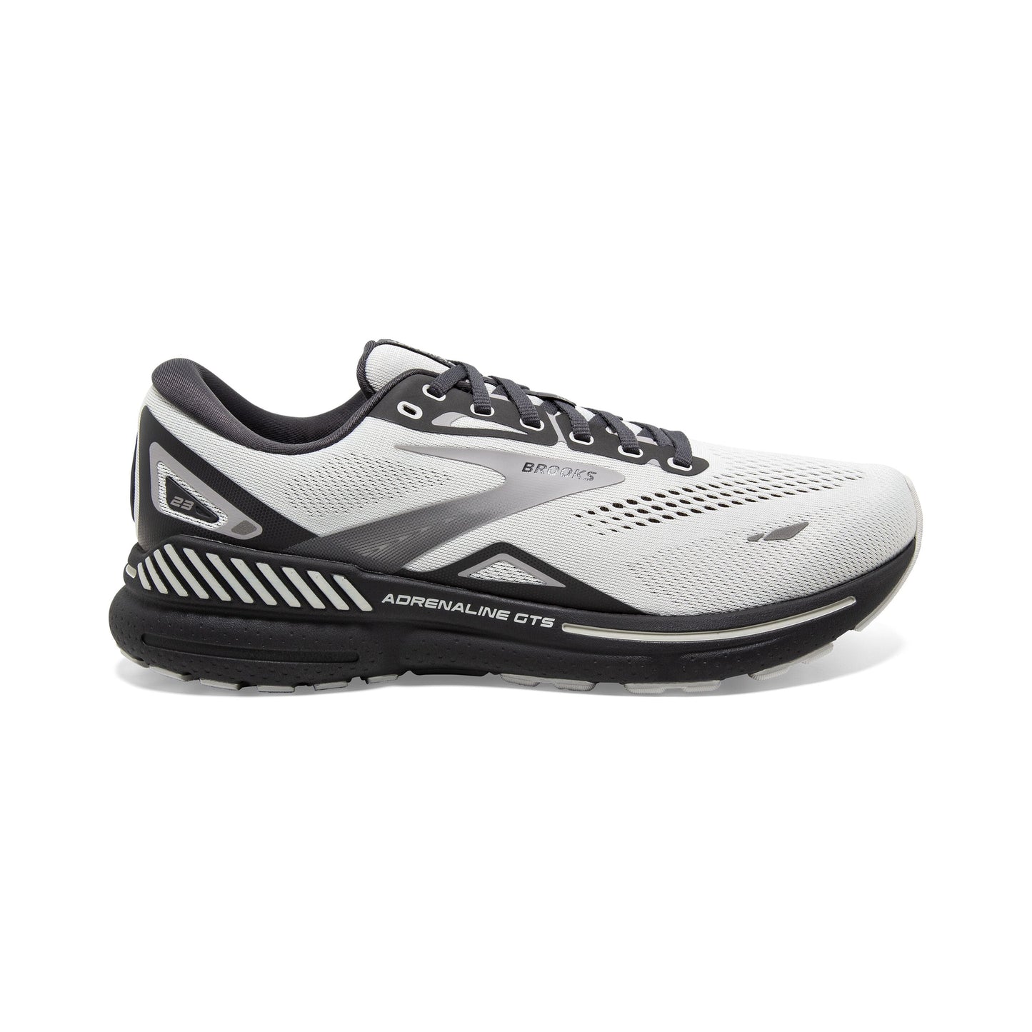Men's Brooks Adrenaline GTS 23, Oyster/Ebony/Alloy, 15 4E Extra Wide