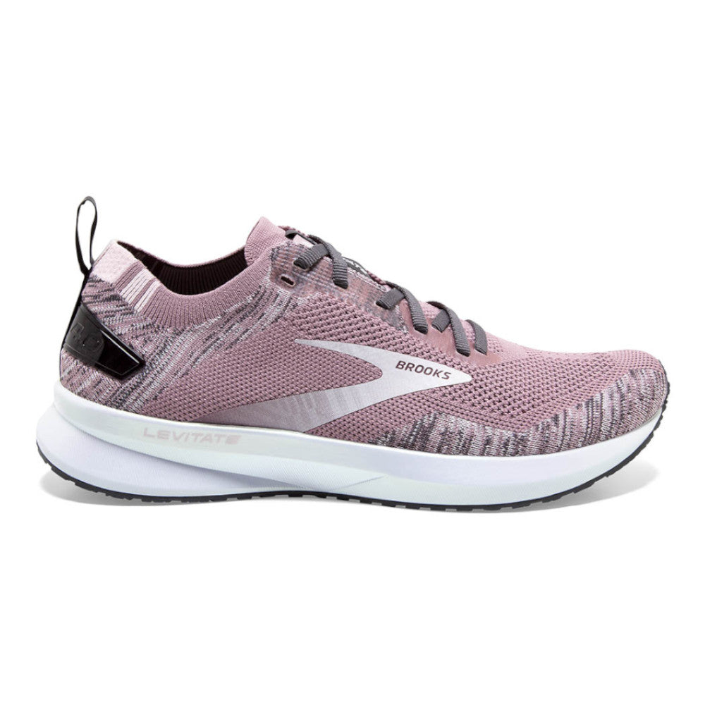 Women's Brooks Levitate 4, Blackened Pearl/Metallic/Primrose, 5 B Medium