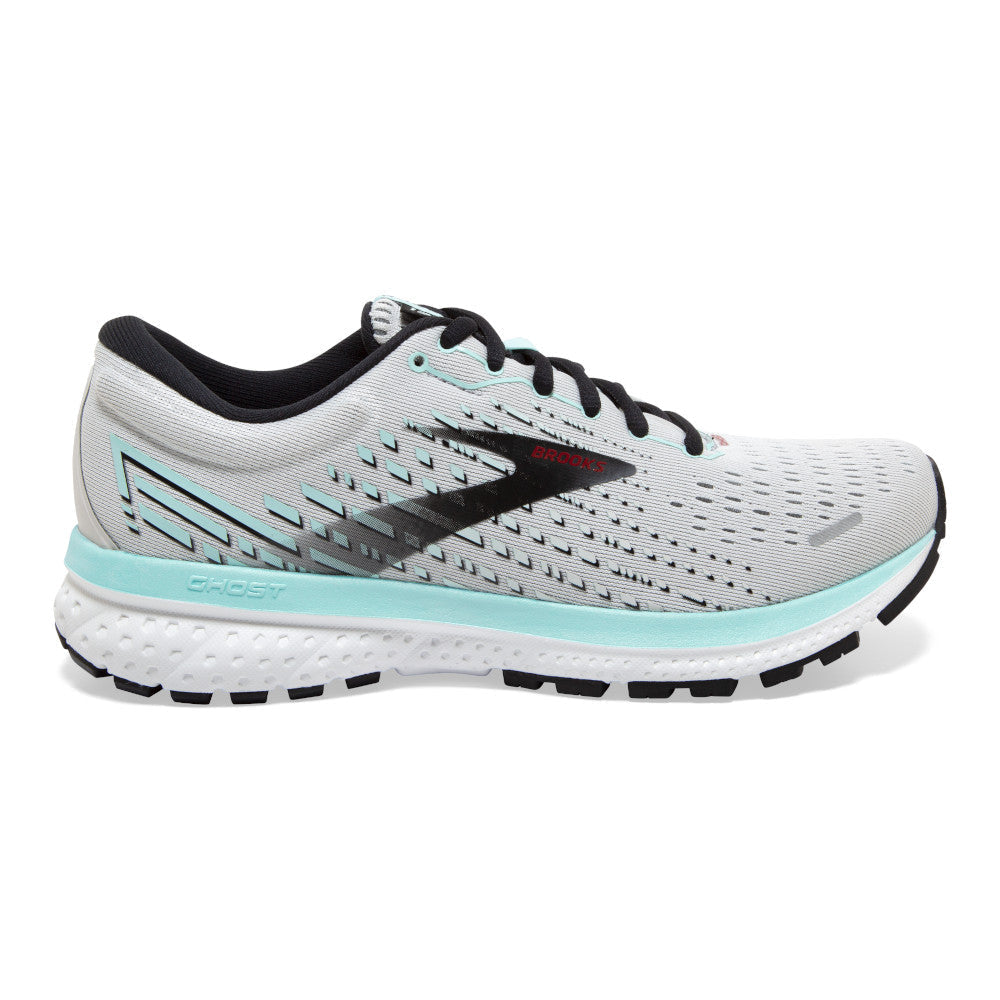 Women's Brooks Ghost 13, Grey/Aqua, 10.5 B Medium