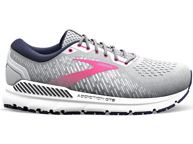 Women's Brooks Addiction GTS 15, Oyster/Peacoat/Lilac Rose, 8.5 2E Extra Wide