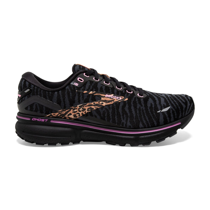 Women's Brooks Ghost 15, Black/Spring Crocus/Sunburn, 7.5 B Medium