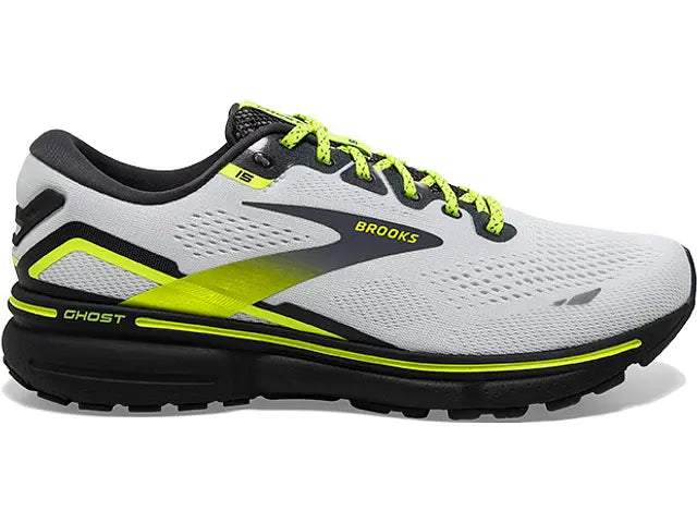 Women's Brooks Ghost 15, White/Ebony/Nightlife, 7 B Medium