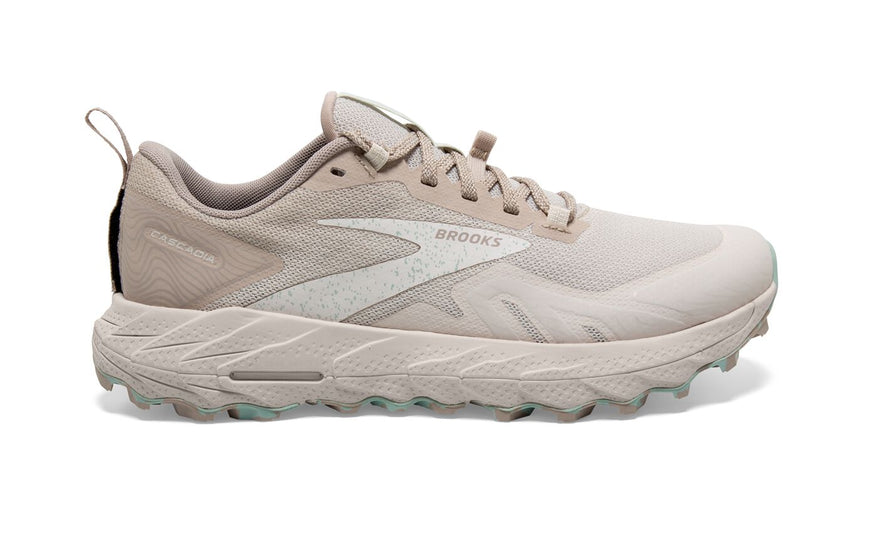 Women's Brooks Cascadia 17, White Sand/Chateau Grey, 9.5 B Medium