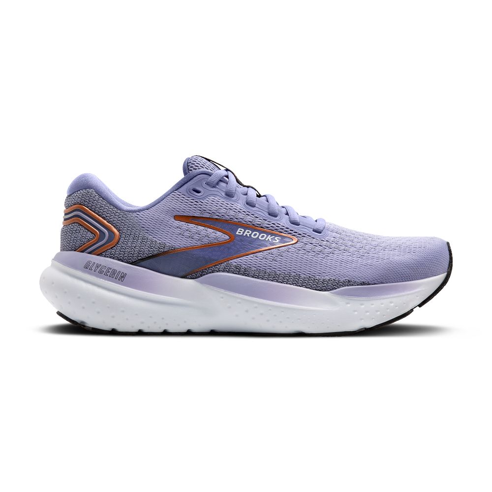 Women's Brooks Glycerin 21, Lavender/Black/Copper, 7.5 B Medium