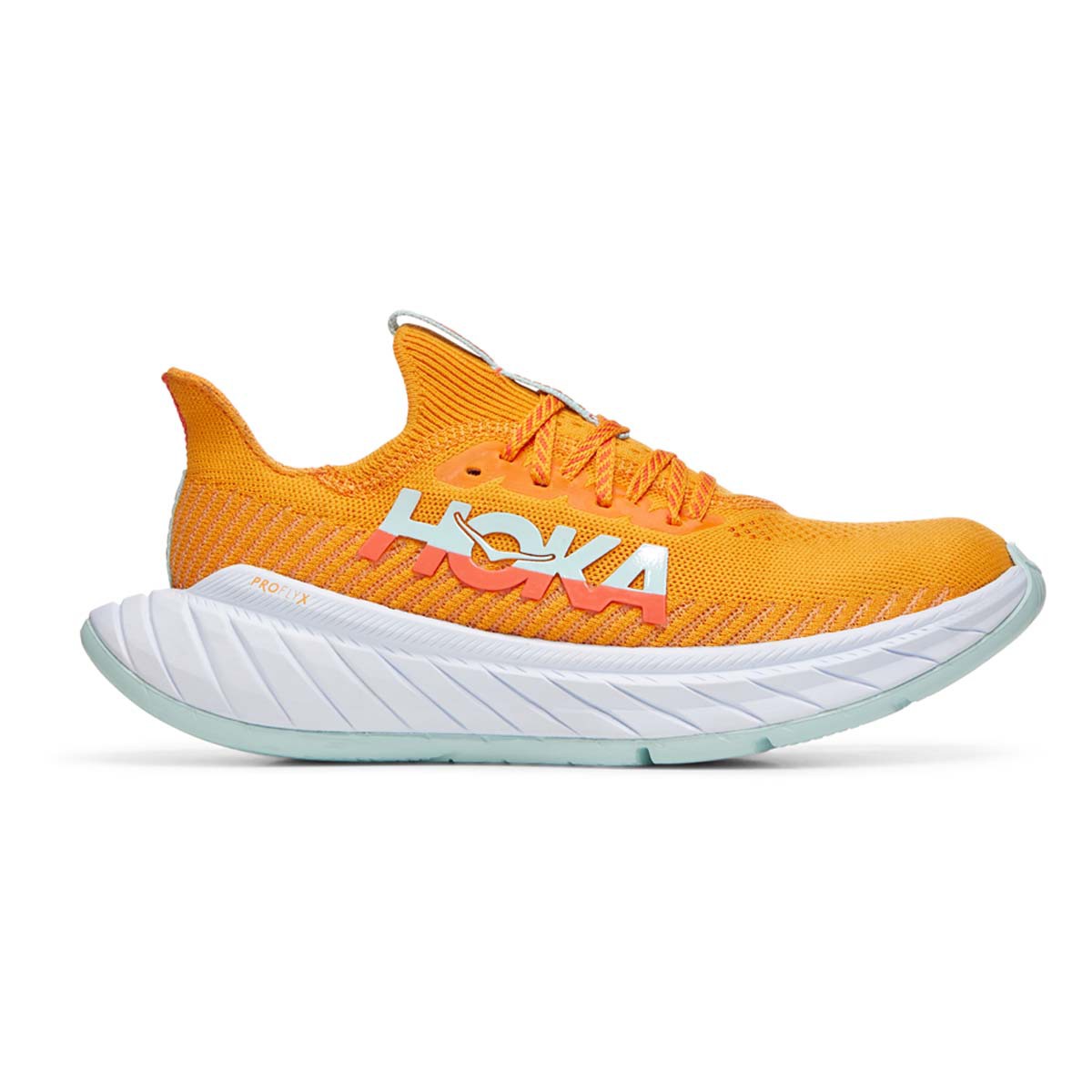 Women's Hoka One One Carbon X 3, Radiant Yellow/Camellia, 10 B Medium