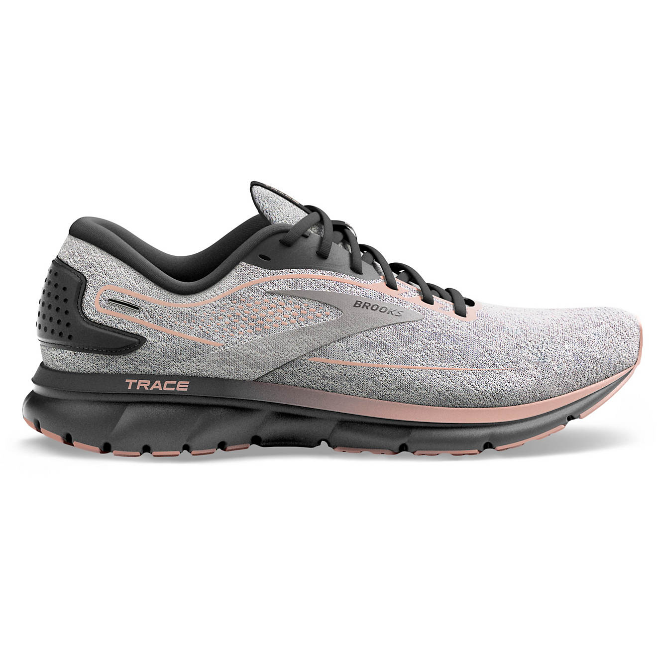 Women's Brooks Trace 2, Grey/Blackened Pearl/Peach, 10 B Medium