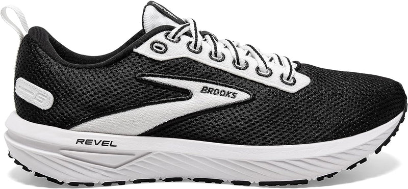 Women's Brooks Revel 6, Black/White, 9 B Medium