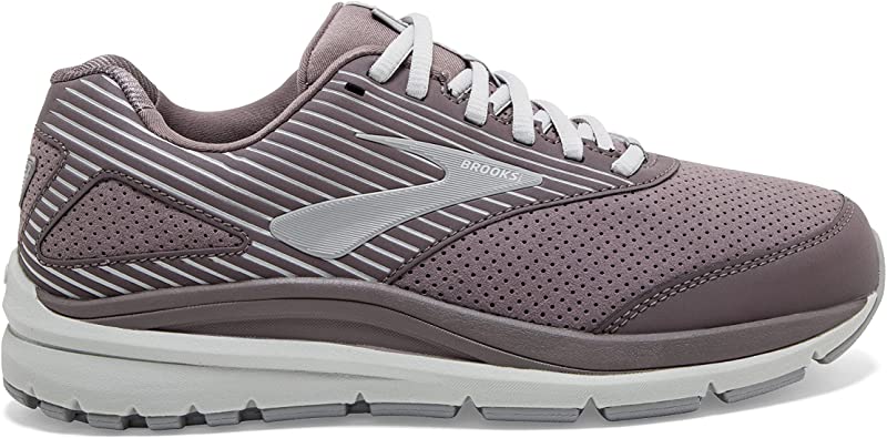 Women's Brooks Addiction Walker Suede, Shark/Alloy/Oyster, 8 B Medium