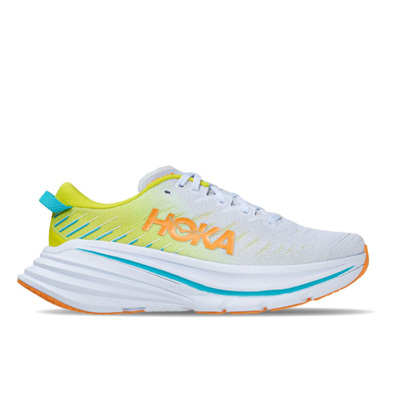 Women's Hoka One One Bondi X, White/Evening Primrose, 9 B Medium