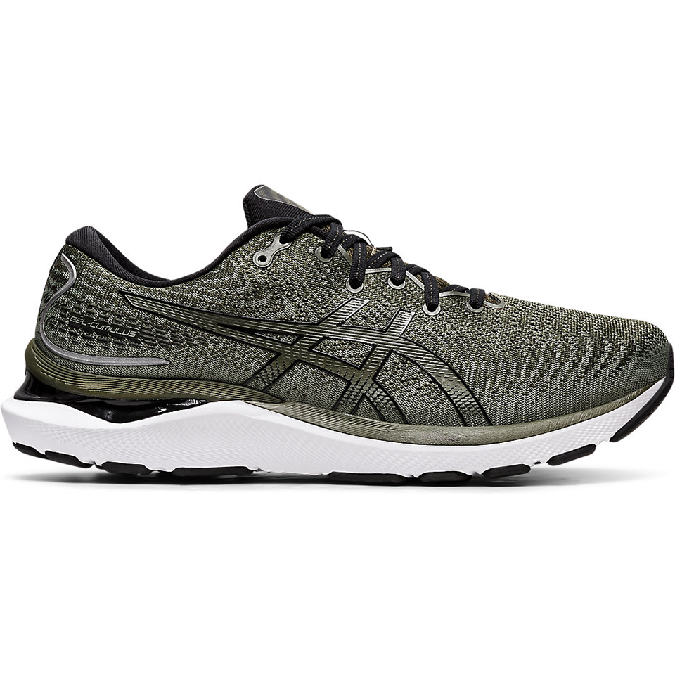 Men's Asics Gel-Cumulus 24, Olive Canvas/Black, 10.5 D Medium