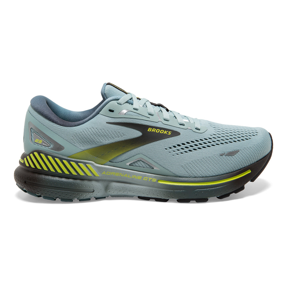 Men's Brooks Adrenaline GTS 23, Cloud Blue/Goblin Blue/Lime, 11 D Medium