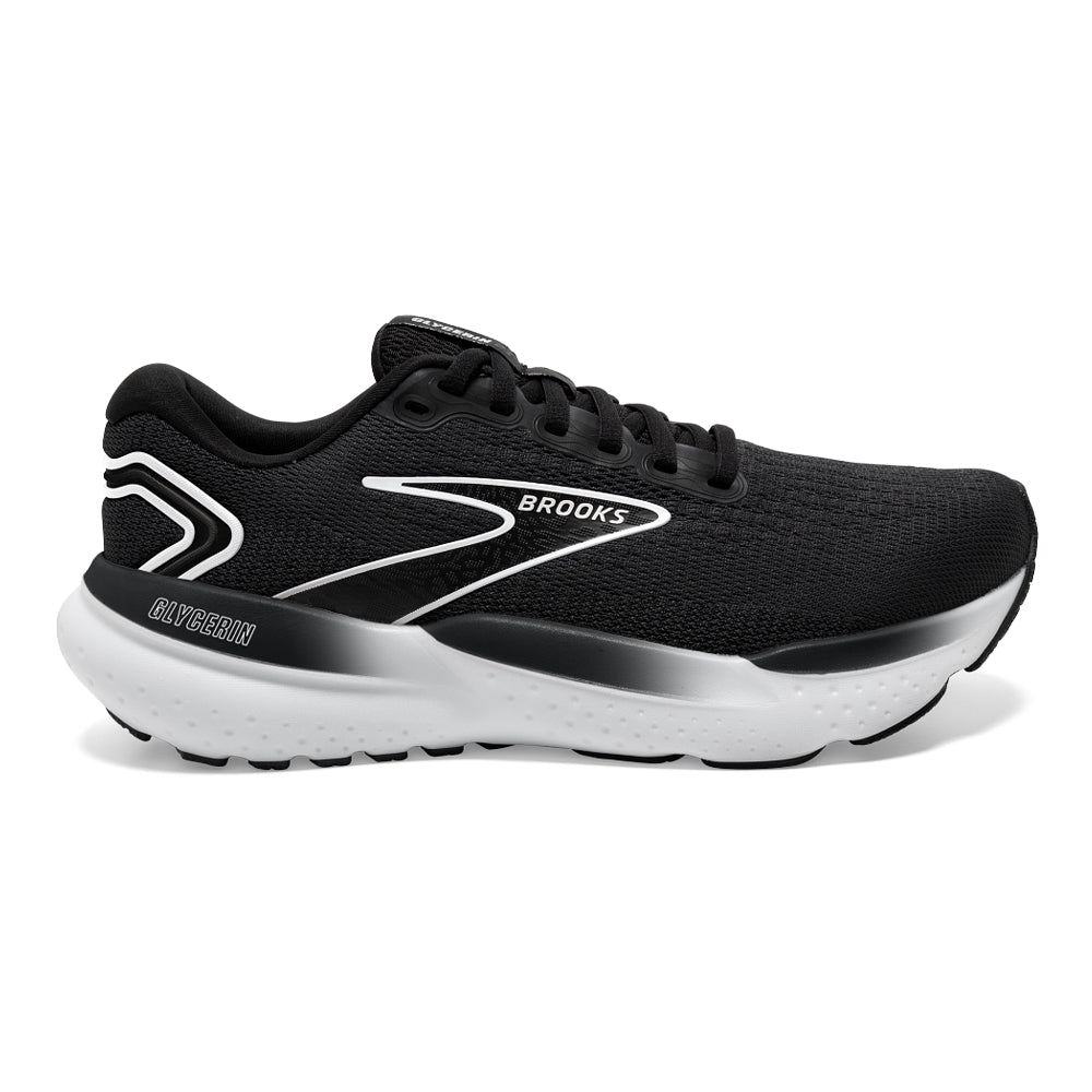 Men's Brooks Glycerin 21, Black/Grey/White, 8.5 2E Wide