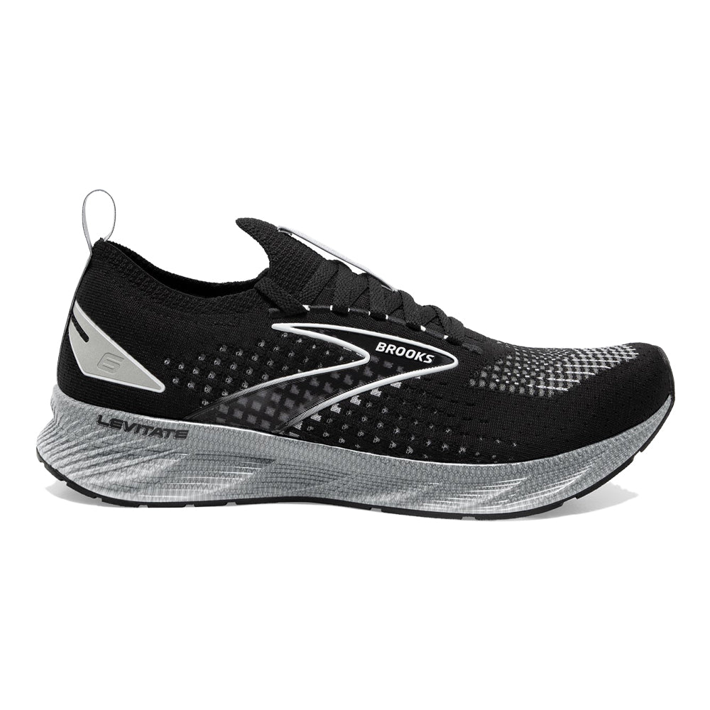 Men's Brooks Levitate StealthFit 6, Black/Grey/Oyster, 13 D Medium