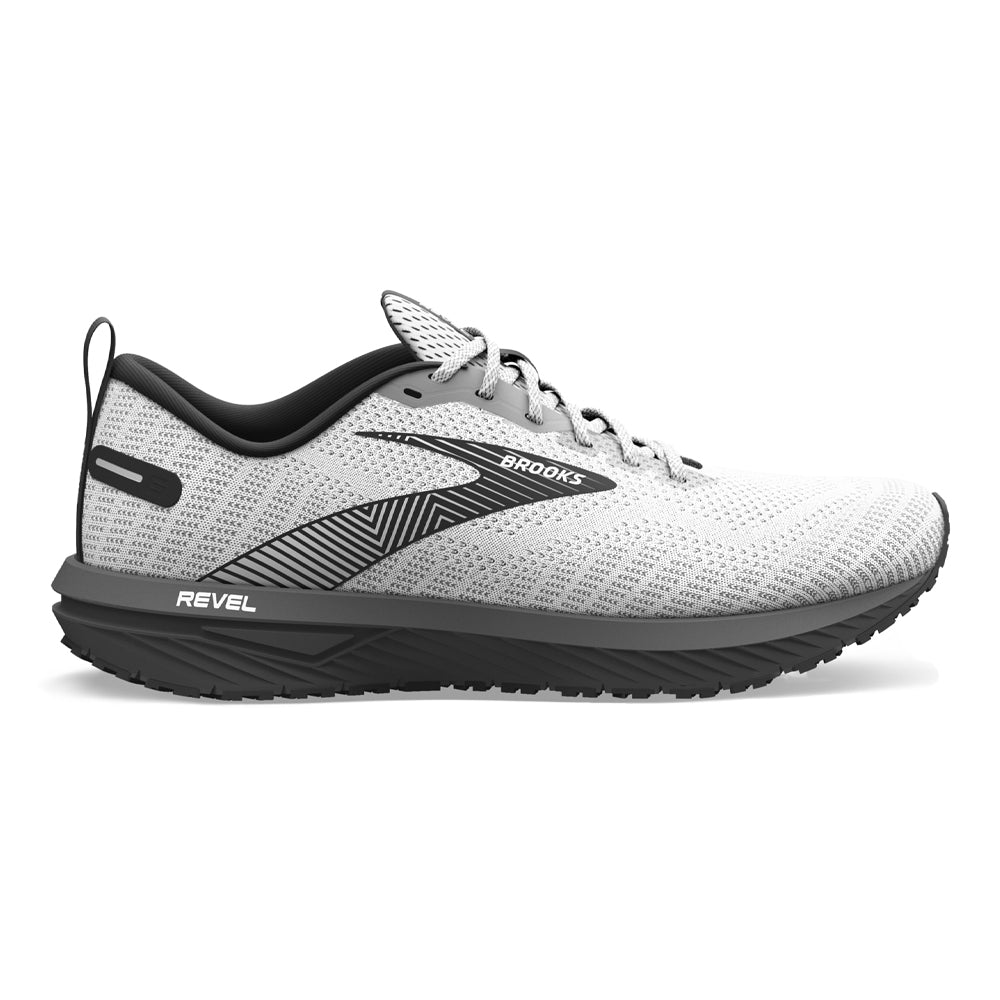 Men's Brooks Revel 6, White/Black, 8.5 D Medium