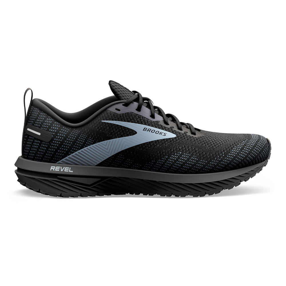 Men's Brooks Revel 6, Black/Blackened Pearl/Grey, 10.5 D Medium