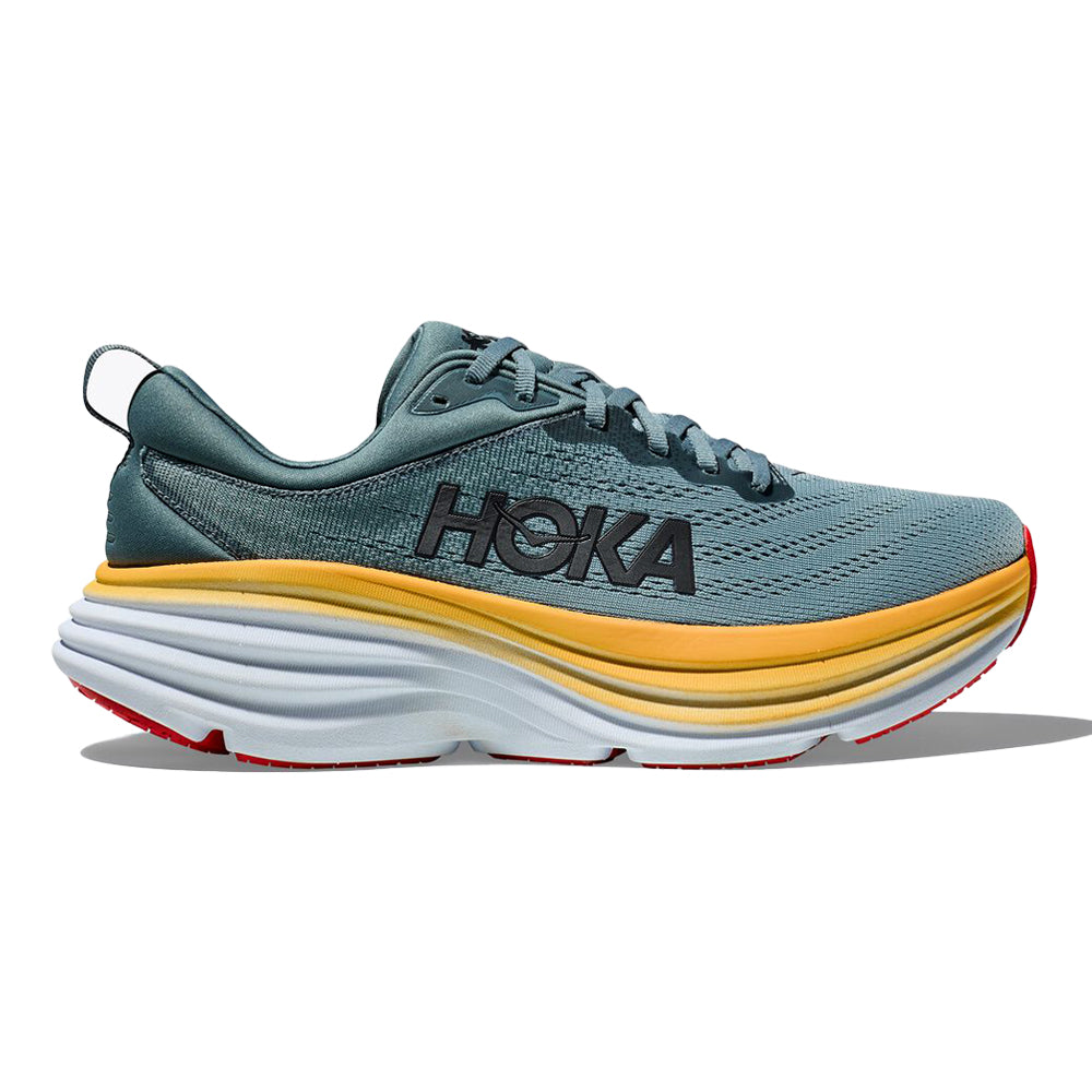 Men's Hoka One One Bondi 8, Goblin Blue/Mountain Spring, 9 4E Extra Wide