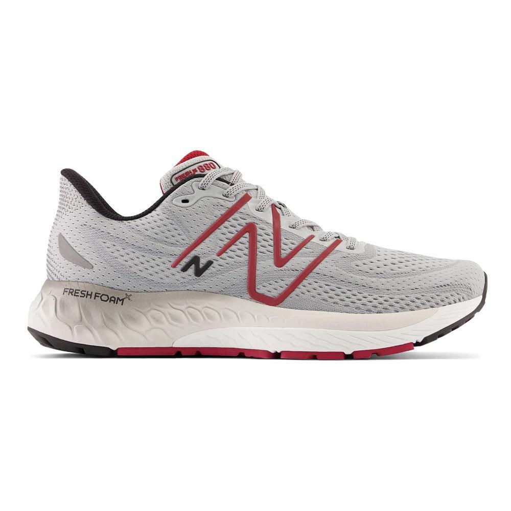 Men's New Balance Fresh Foam X 880v13, Aluminum Grey/Crimson, 9 D Medium