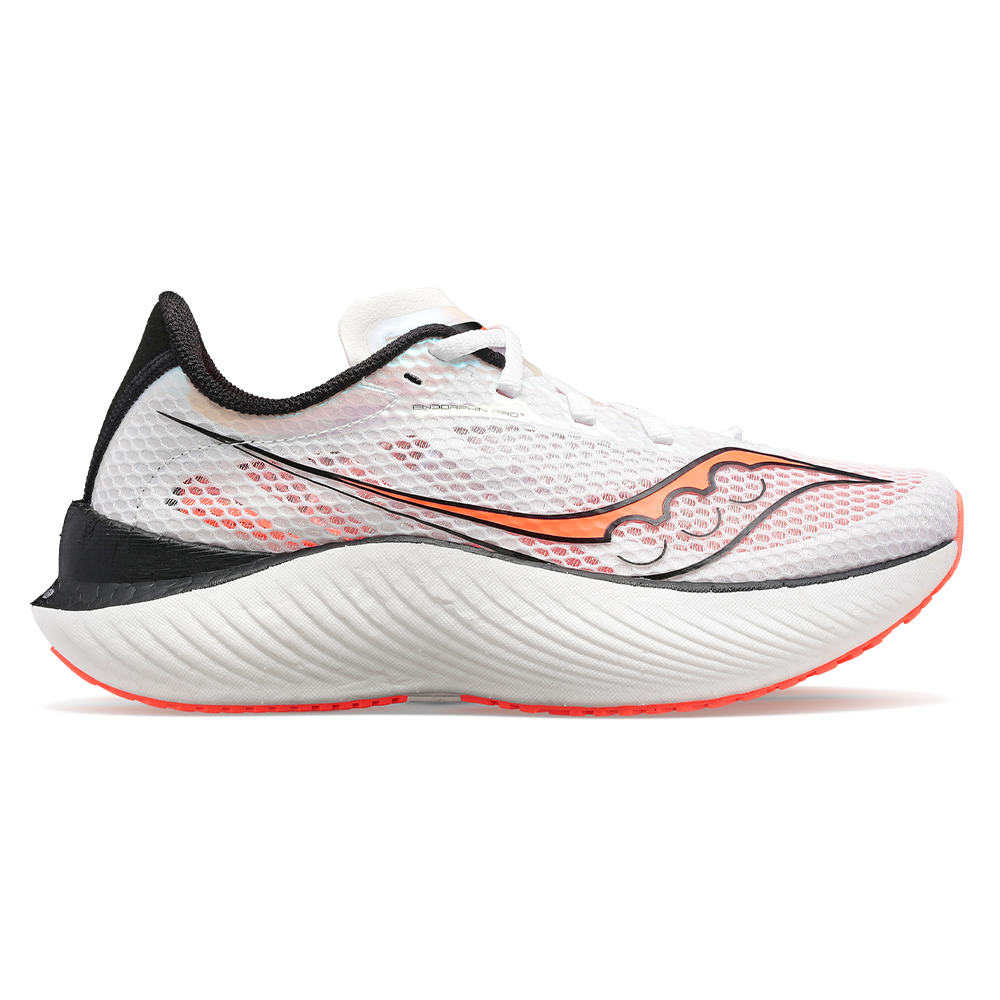 Men's Saucony Endorphin Pro 3, White/Black/Vizi, 12 D Medium