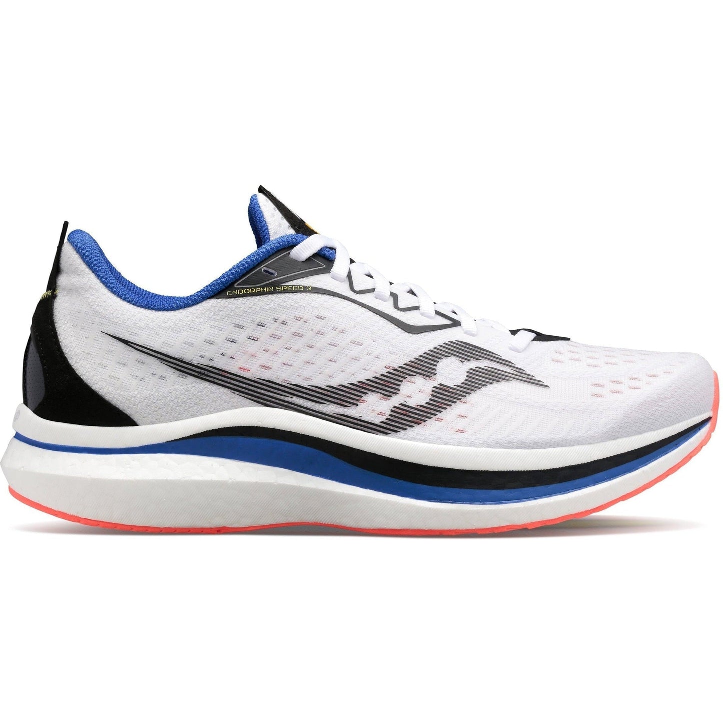 Men's Saucony Endorphin Speed 2, White/Black/Vizi, 10 D Medium