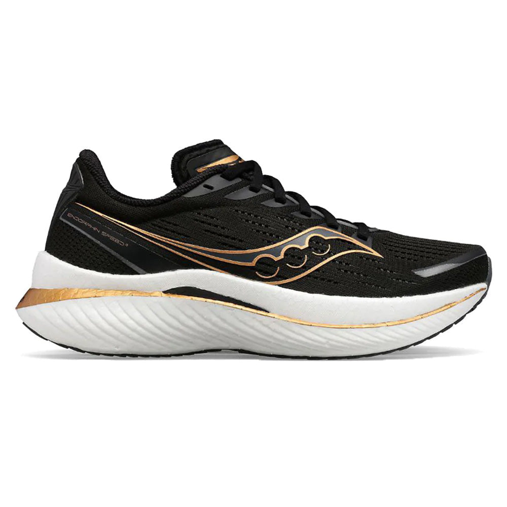 Men's Saucony Endorphin Speed 3, Black/Goldstruck, 8 D Medium