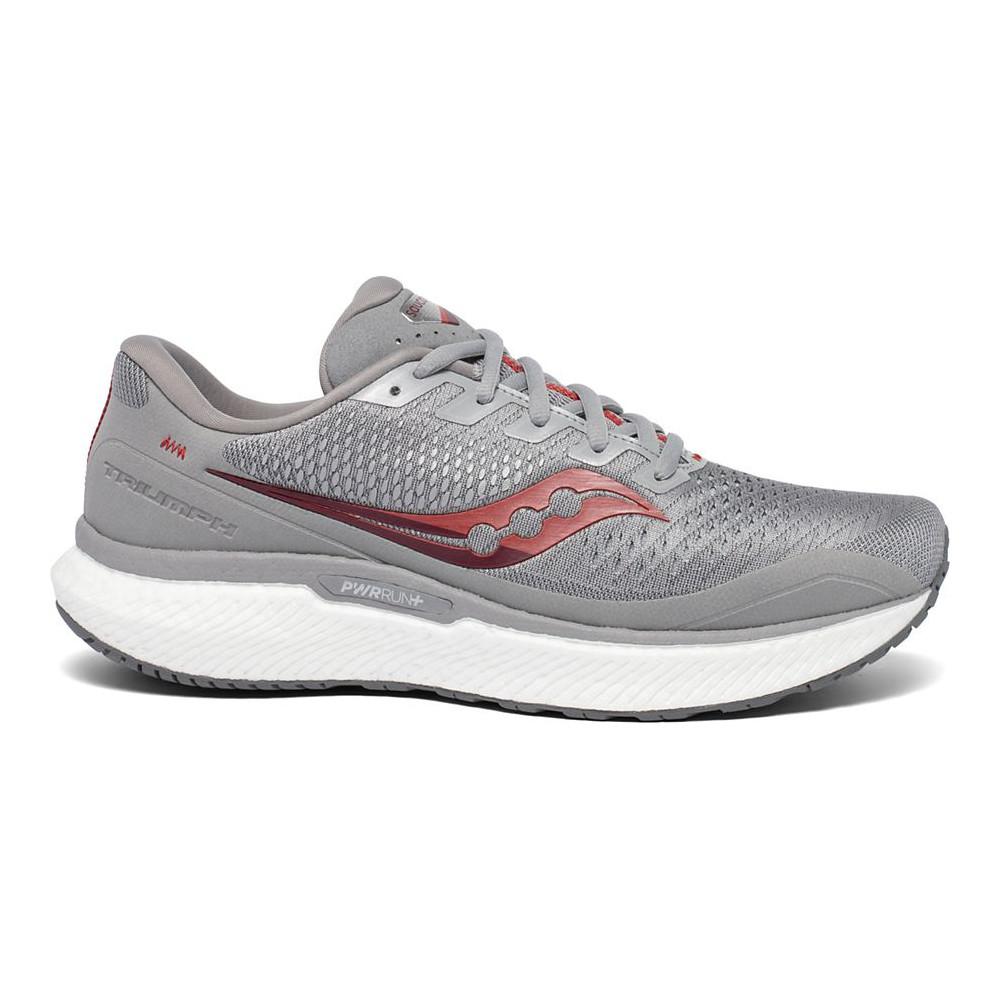 Men's Saucony Triumph 18, Alloy/Red, 9 2E Wide