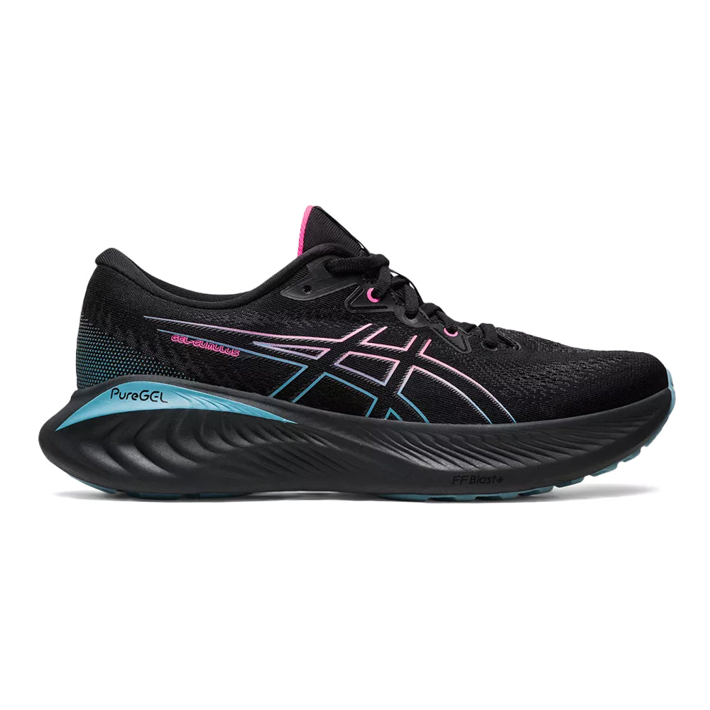 Women's Asics Gel-Cumulus 25 GTX, Black/Hot Pink, 8 B Medium