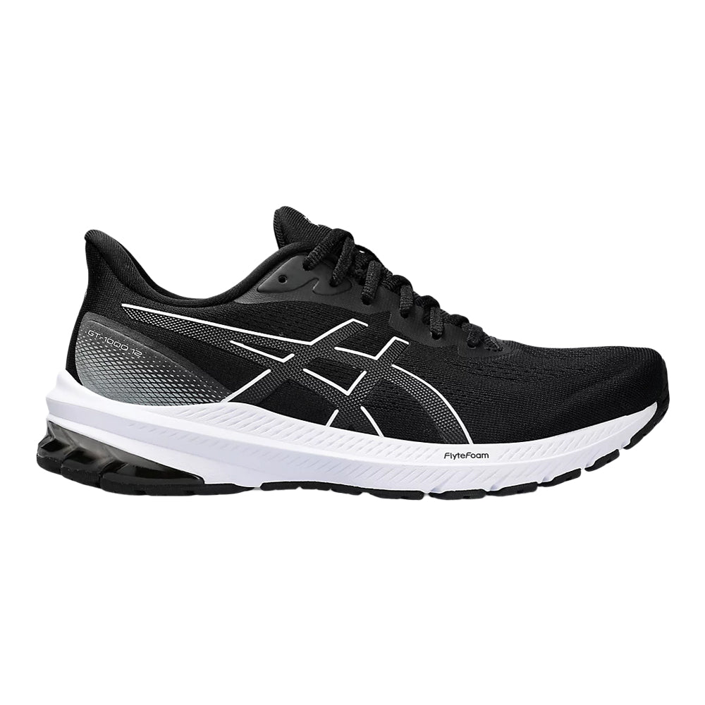 Women's Asics GT-1000 12, Black/White, 6 B Medium