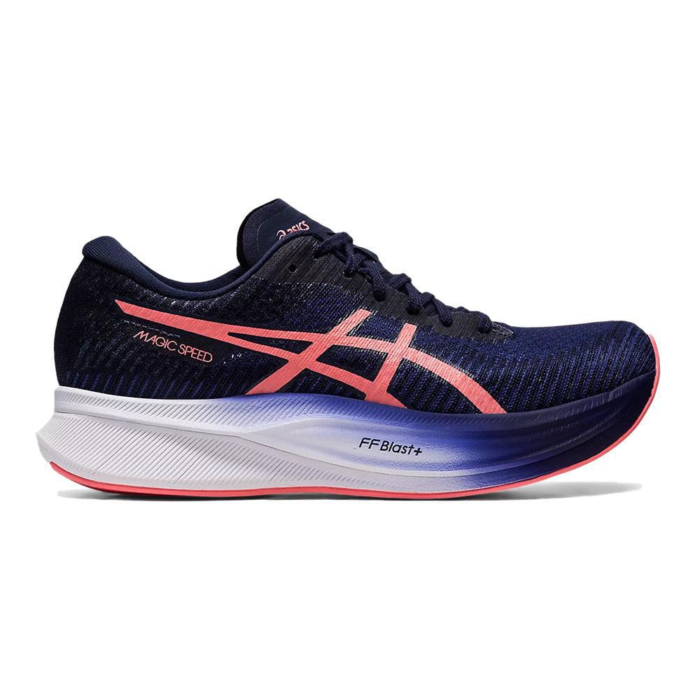 Women's Asics Magic Speed 2, Indigo Blue/Papaya, 9 B Medium