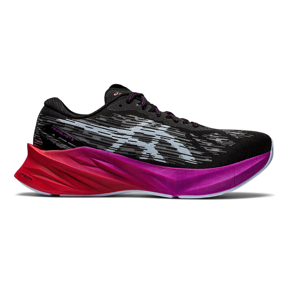 Women's Asics Novablast 3, Black/Soft Sky, 6 B Medium