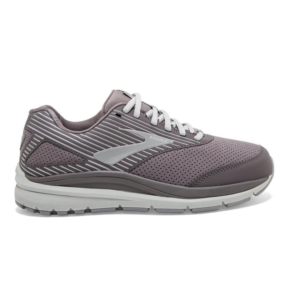 Women's Brooks Addiction Walker Suede, Shark/Alloy/Oyster, 8 D Wide