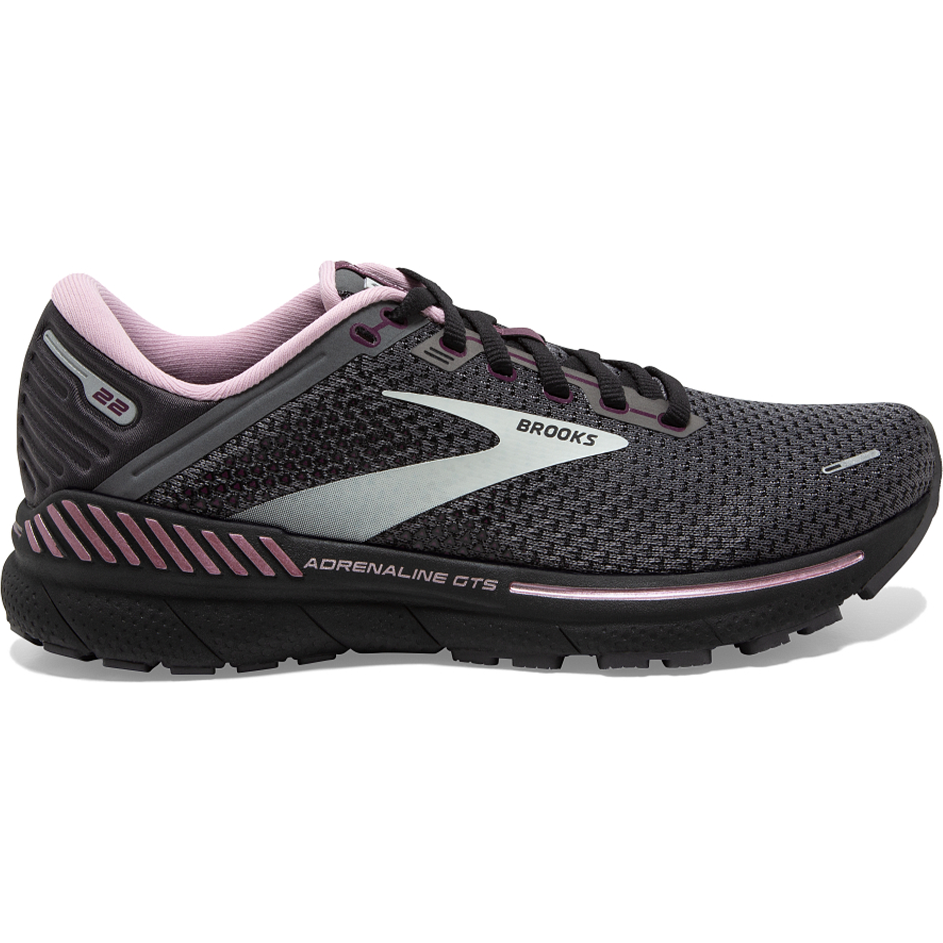 Women's Brooks Adrenaline GTS 22, Pearl/Black/Metallic, 8 B Medium