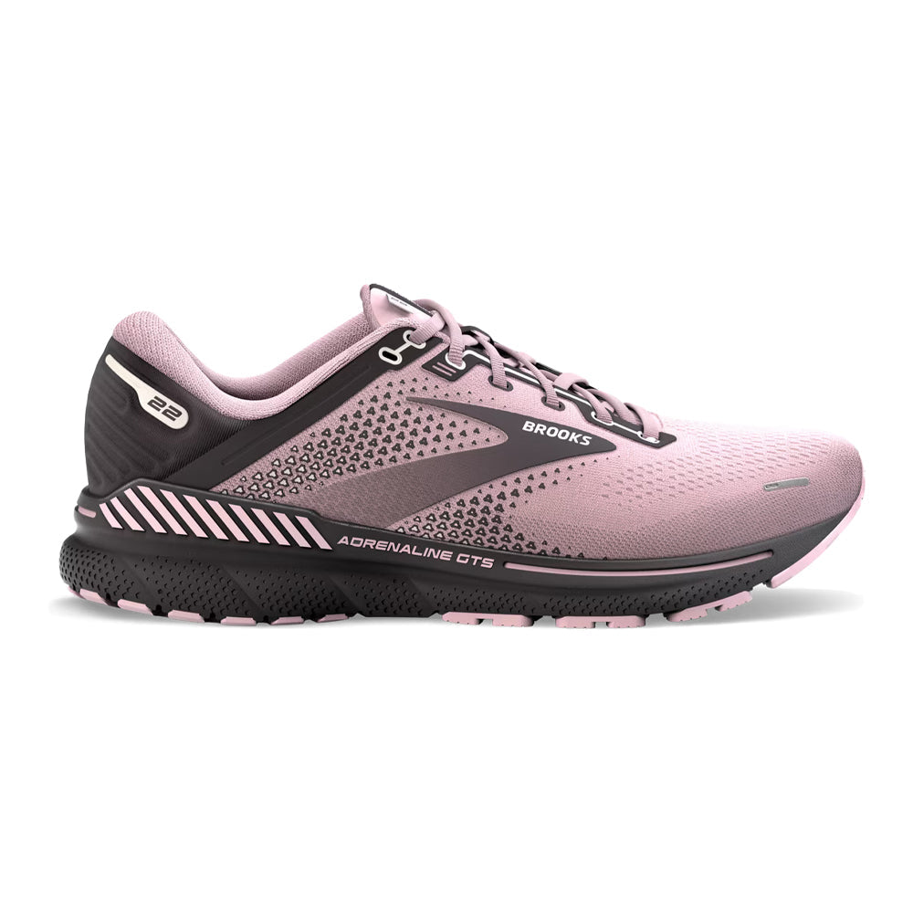 Women's Brooks Adrenaline GTS 22, Pink/Blackened Pearl, 9.5 B Medium