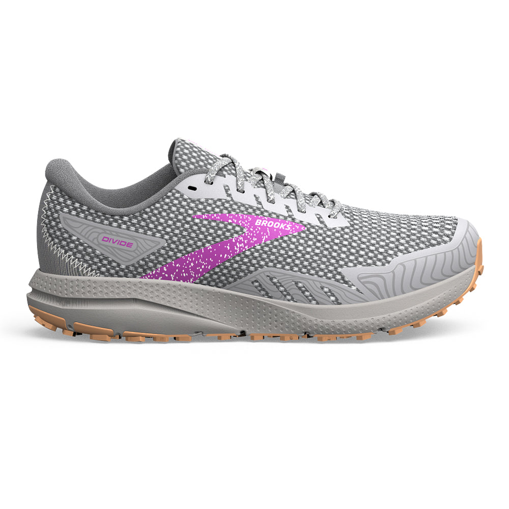 Women's Brooks Divide 4, Alloy/Oyster/Violet, 10 B Medium