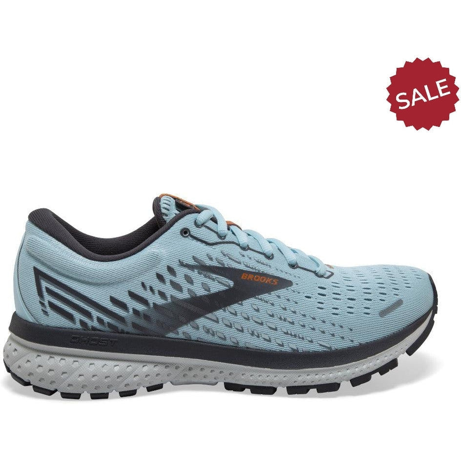 Women's Brooks Ghost 13, Light Blue/Blackened Pearl/White, 8 B Medium