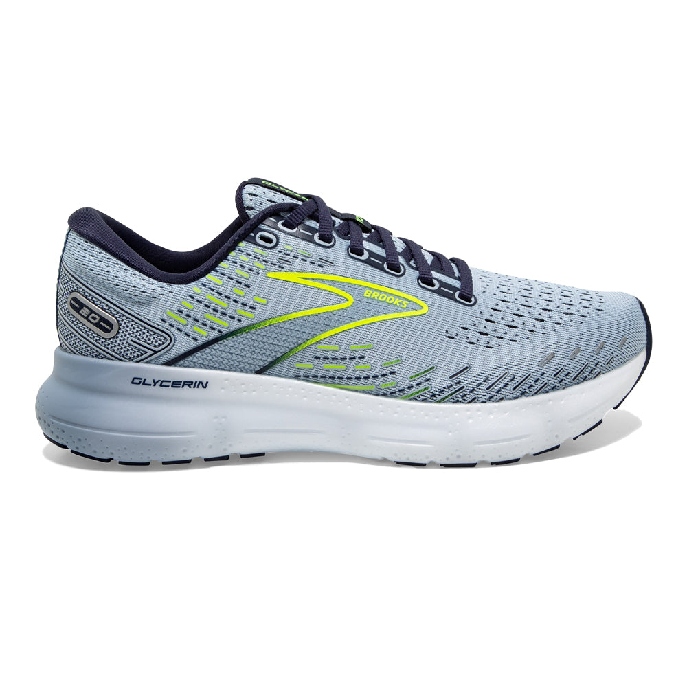 Women's Brooks Glycerin 20, Light Blue/Peacoat/Nightlife, 5.5 B Medium