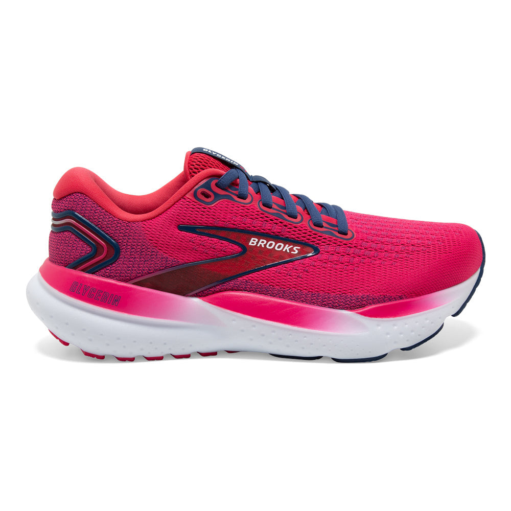 Women's Brooks Glycerin 21, Raspberry/Estate Blue, 9 B Medium