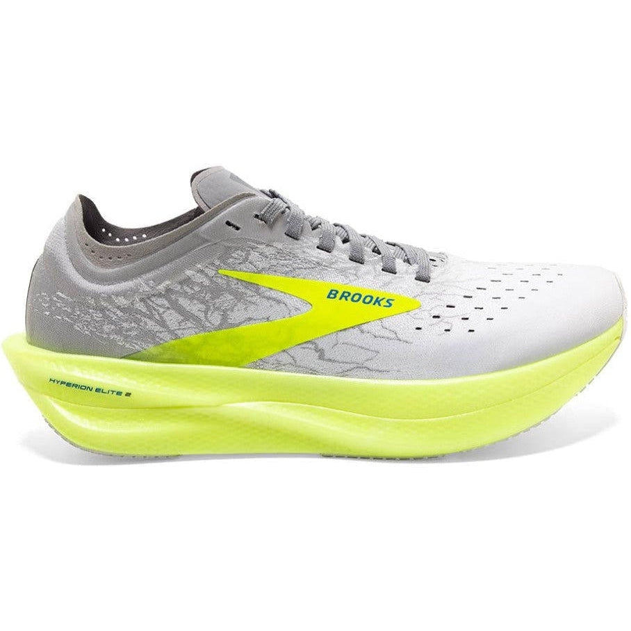 Men's Brooks Hyperion Elite 2, White/Silver/Nightlife, 9 D Medium