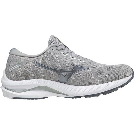Women's Mizuno Wave Rider 25 Waveknit, Harbor Mist/Silver, 7 B Medium