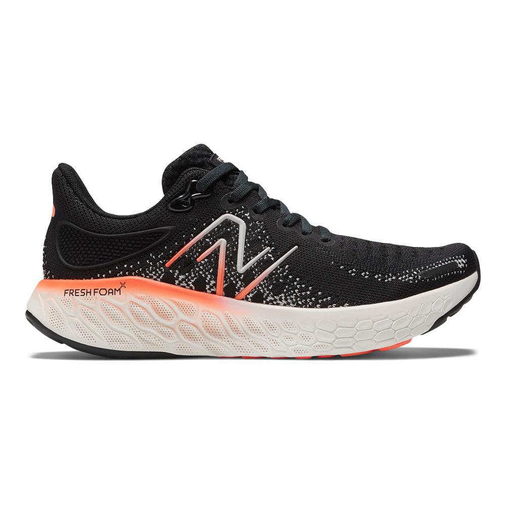 Women's New Balance Fresh Foam X 1080v12, Black/Neon Dragonfly/Washed Pink, 7.5 B Medium