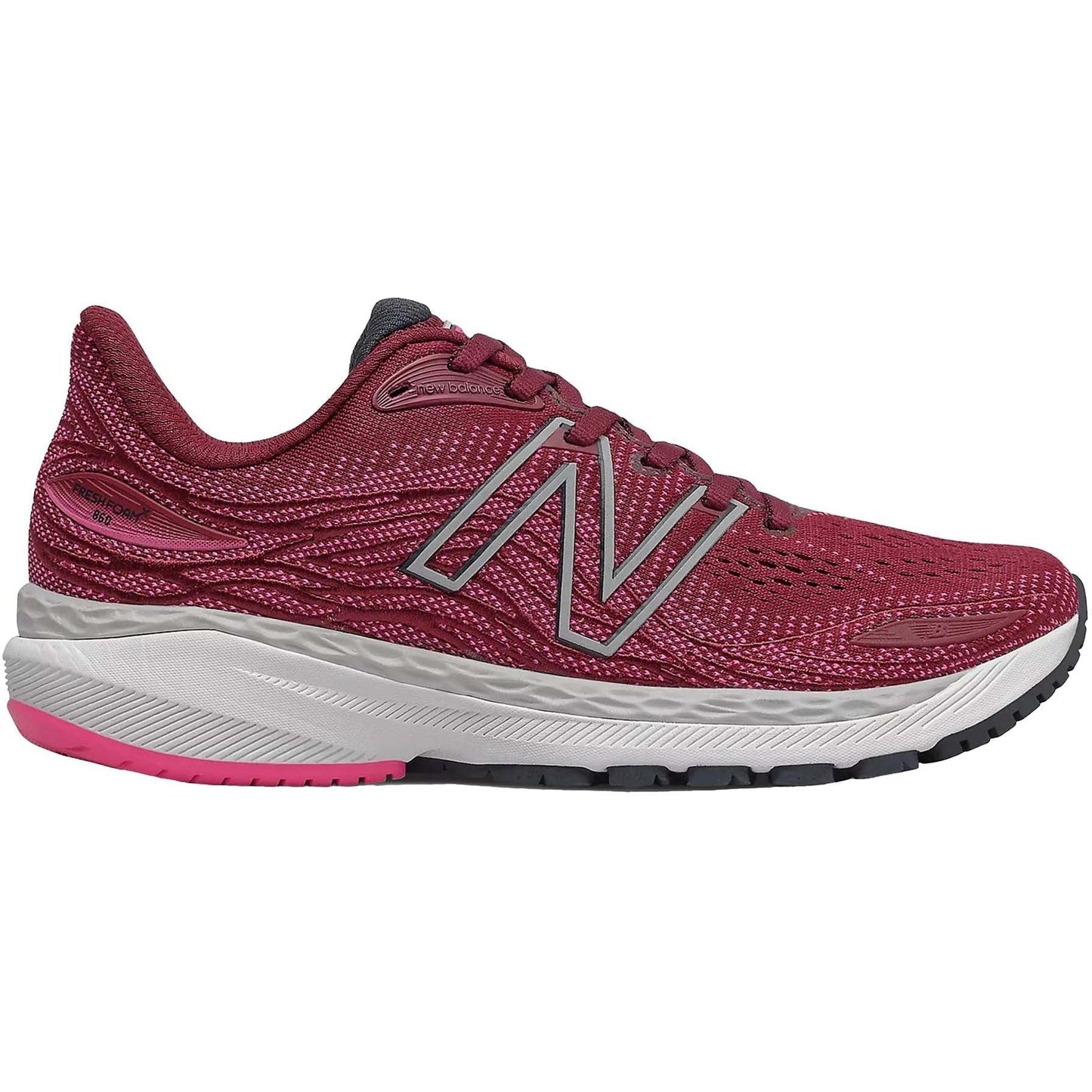 Women's New Balance Fresh Foam X 860v12, Garnet/Pink Glo, 6.5 B Medium