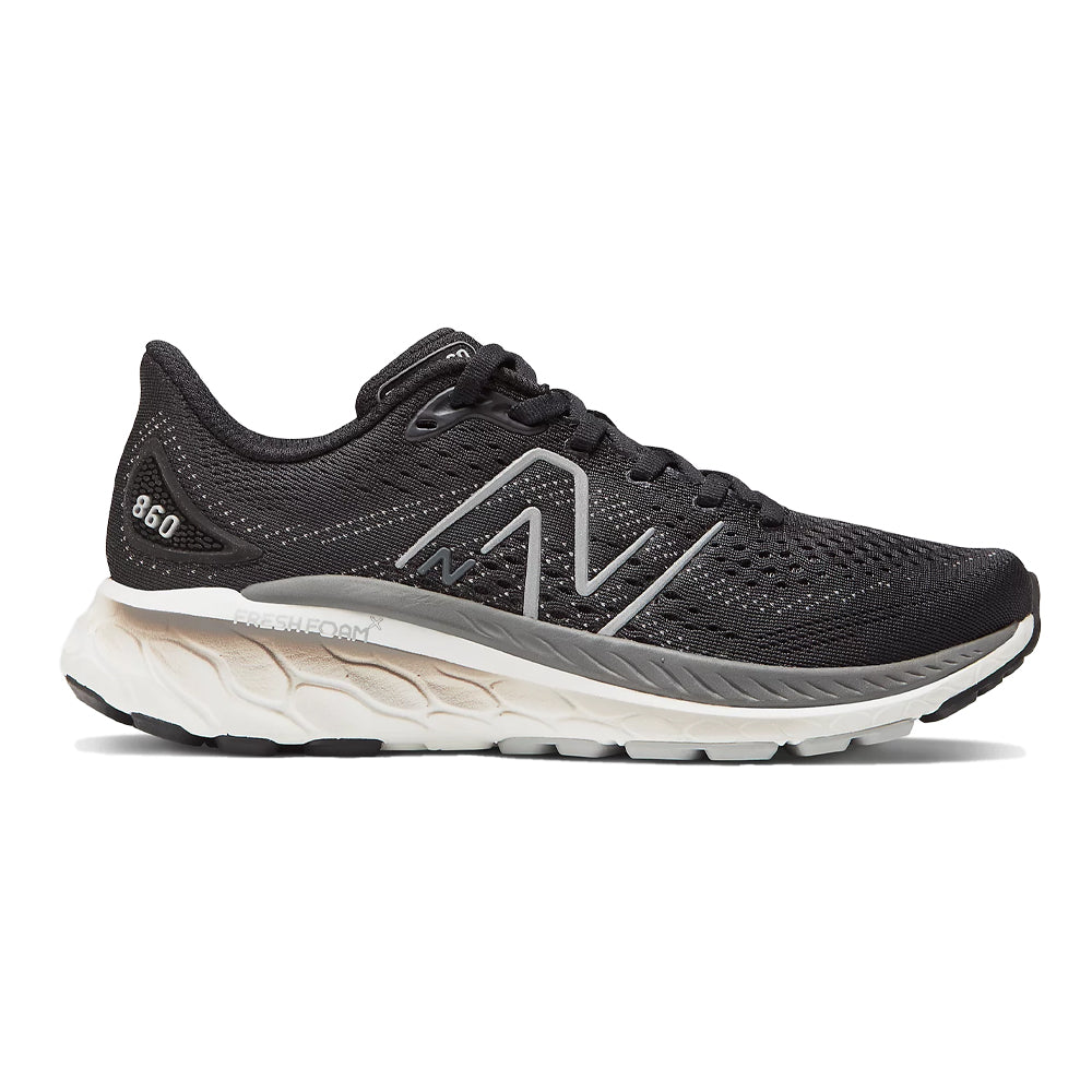 Women's New Balance Fresh Foam X 860v13, Black/Castlerock, 8 D Wide