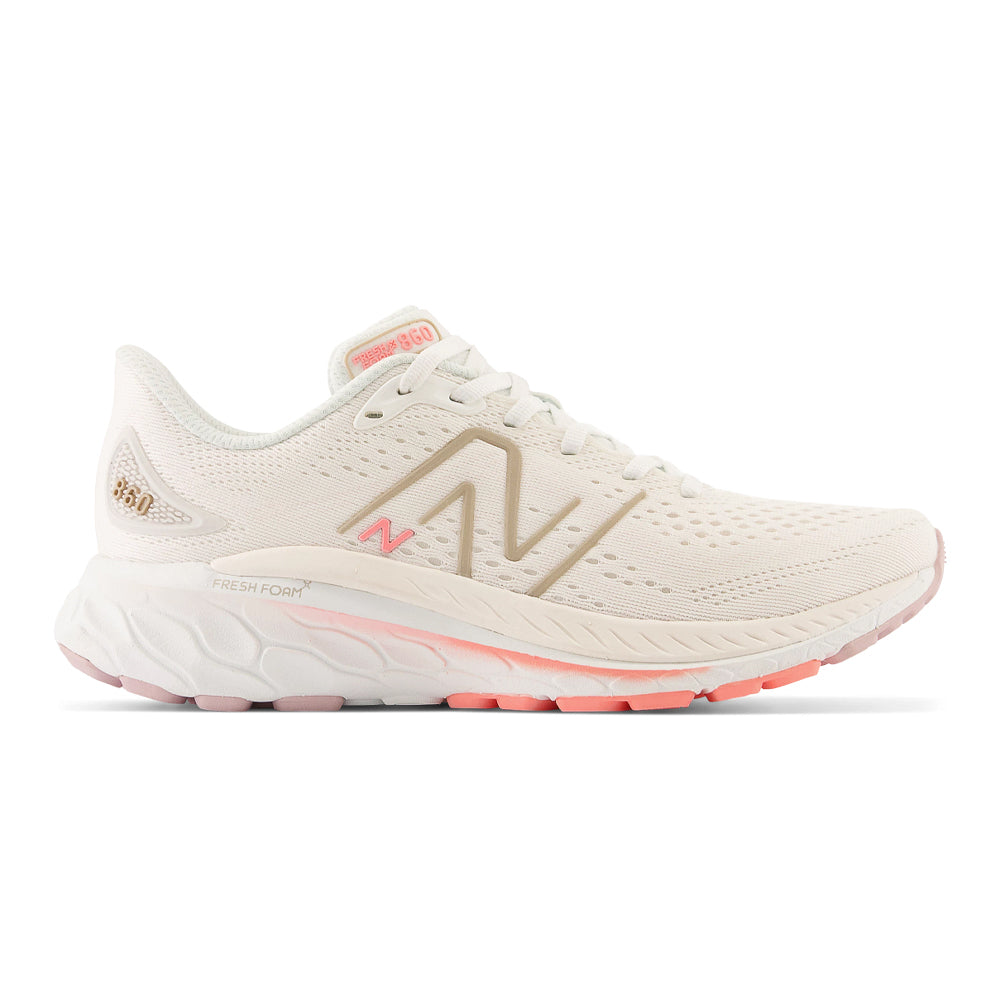 Women's New Balance Fresh Foam X 860v13, White/Beige, 7.5 B Medium