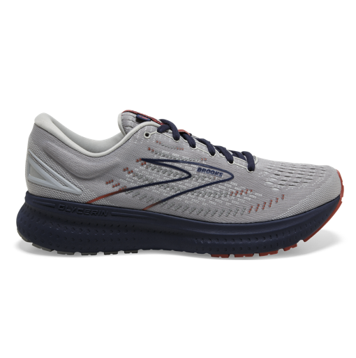 Men's Brooks Glycerin 19, Grey/Alloy/Peacoat, 9 D Medium