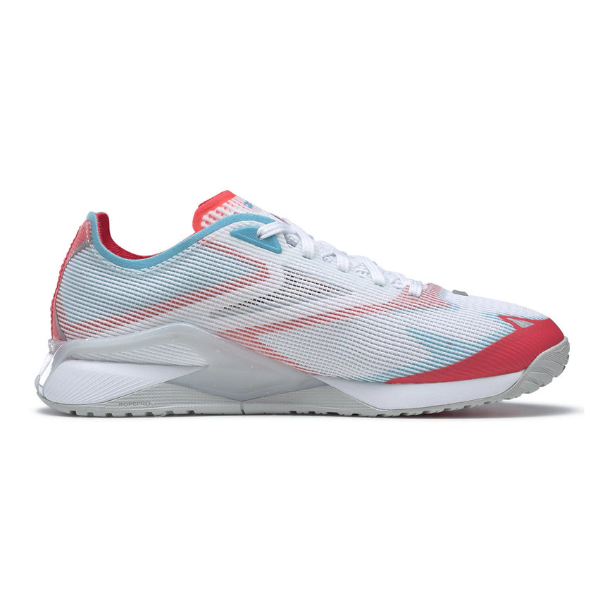 Men's Reebok Nano X2 Froning, FTWR White/Neon Blue/Neon Cherry, 10 D Medium