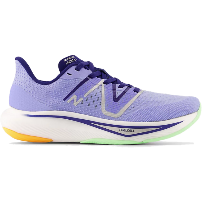 Women's New Balance FuelCell Rebel V3, Vibrant Violet/Victory Blue/Vibrant Spring Glow, 10 B Medium