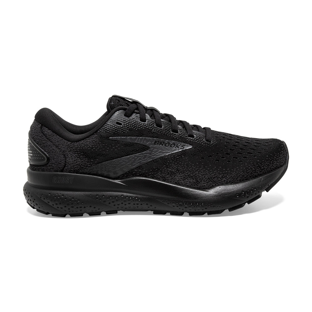 Women's Brooks Ghost 16, Black/Black/Ebony, 8.5 D Wide